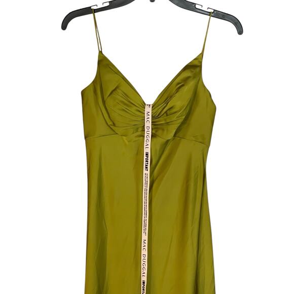 Mac Duggal NEW Size 0 70167 Apple Green Spaghetti Strap Charmeuse Slip Dress - Picture 5 of 12